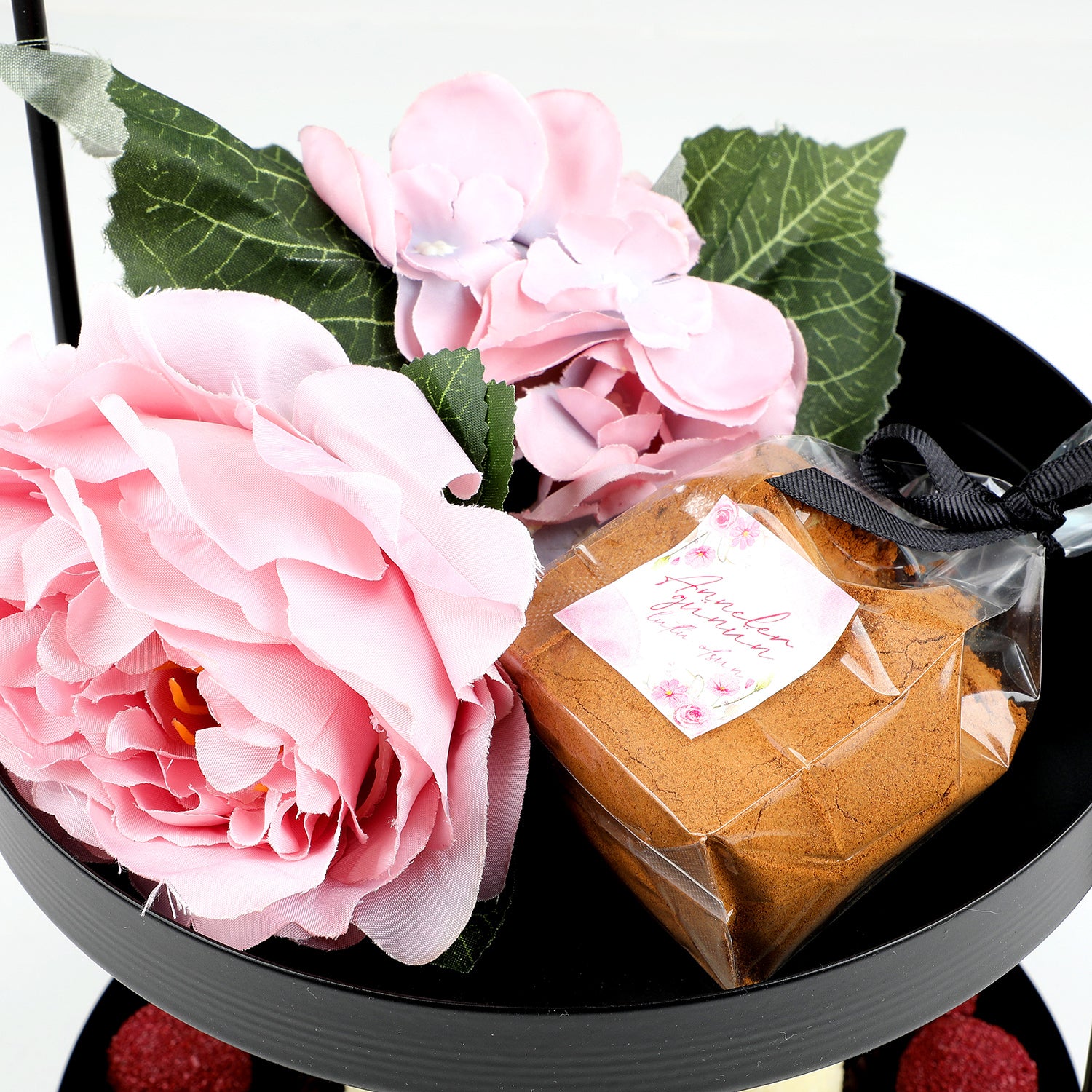 Mother's Day Gift Set - Double Layered Black Tray Special Truffles and Coffee