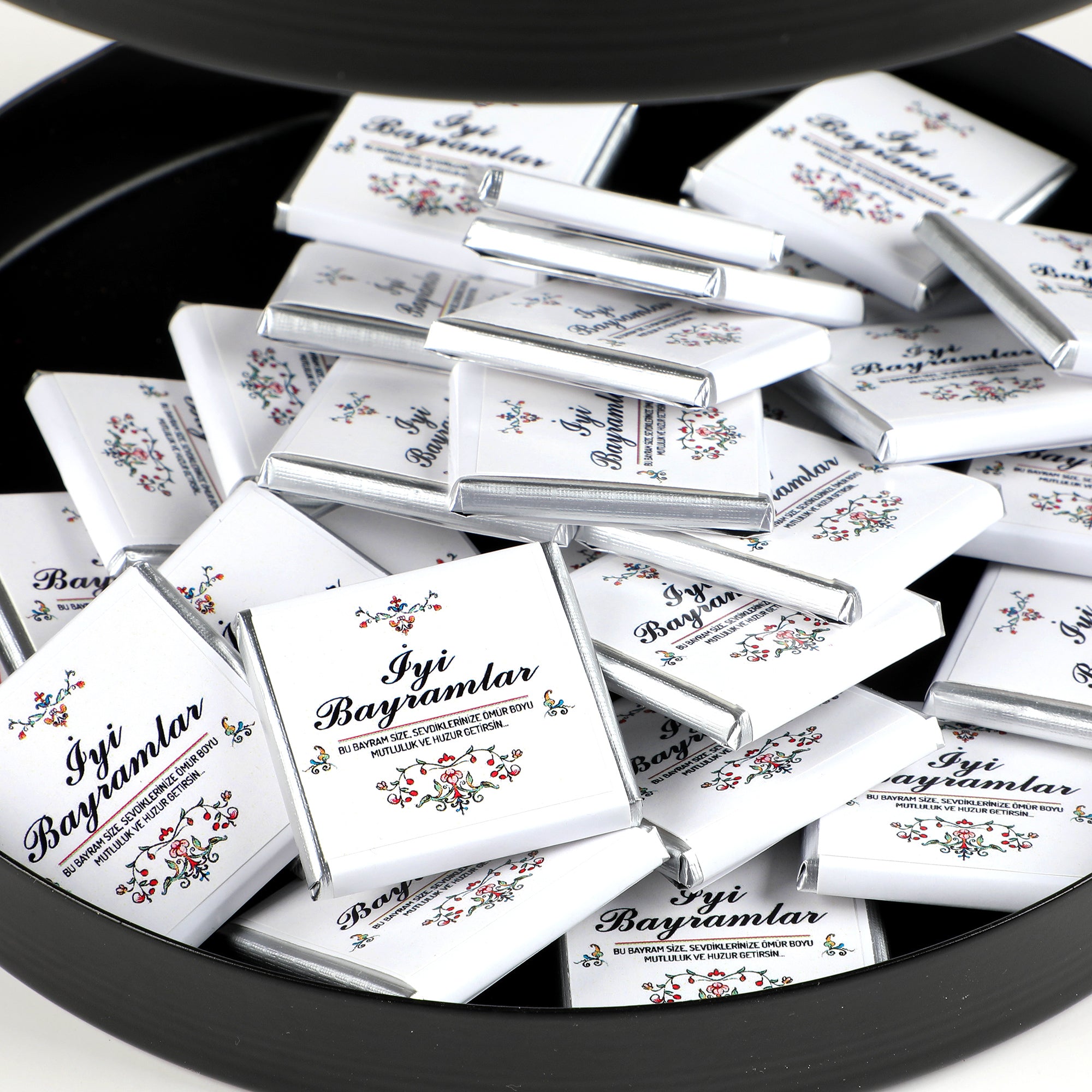 Black Tray Double Layer Gift Set - Chocolate and Coffee