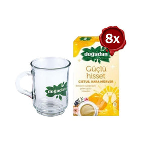 شاي أعشاب طبيعي للطاقة والحيوية مع قدح هدية