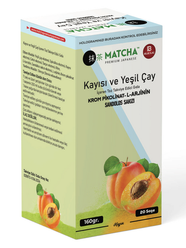 Apricot Flavor L-Carnitine Matcha Tea with extra ingredients