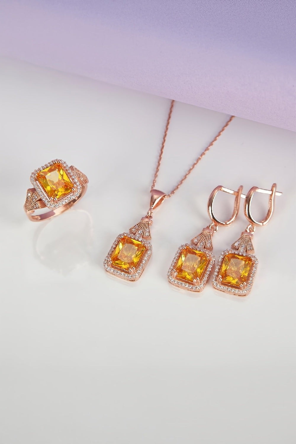 Rose-Coloured Zultanite Stone 925 Sterling Silver Women’s Jewellery Set