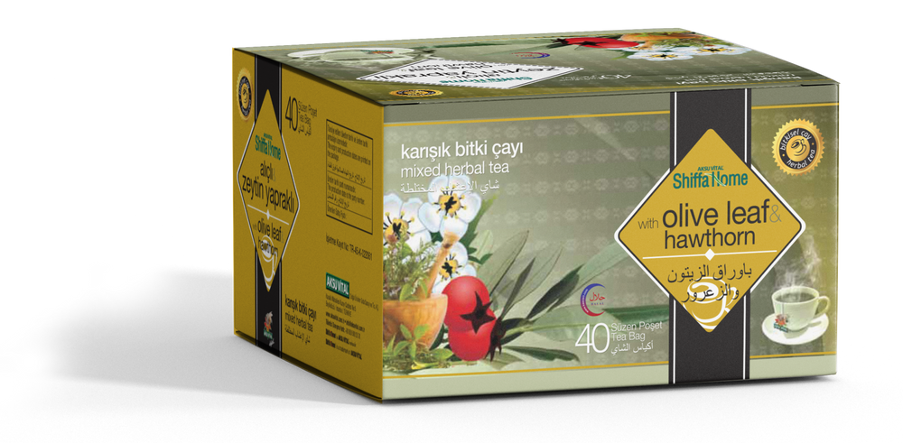 شاي أعشاب الزعرور وأوراق الزيتون المختلطة 40 قطعة