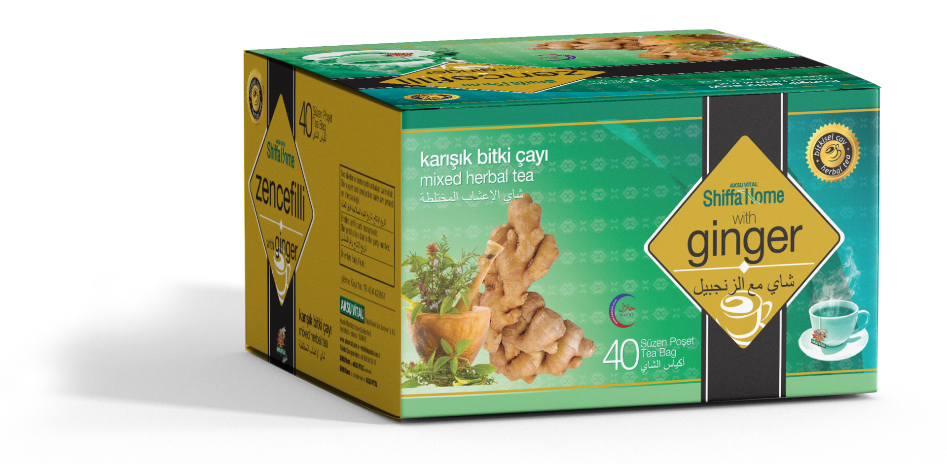 شاي الزنجبيل بالأعشاب 40 قطعة